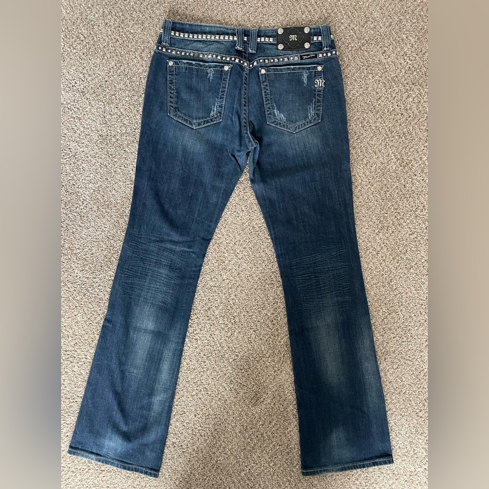“Miss Me” heavily embellished Distressed Women's Jeans - Picture 2 of 6